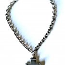 Vintage Rare 80s Sterling Silver Big Chunky TIFFANY Cross Chain Necklace Lot 16"