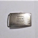 Art Deco Hammered Sterling Silver Modernist Belt Buckle 1" Shmitz, Moore & Co