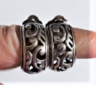 Vintage Sterling Silver Silpada Scroll Openwork Clip Earrings Lot