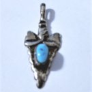 Vtg Sterling Silver Southwest Navajo Turquoise Arrowhead Charm or Pendant Lot