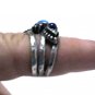 Vtg 925 Sterling Southwest Style Turquoise Lapis Handmade Ring Adjustable