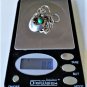 Vintage Sterling Silver MODERNIST Malachite Swirl Pendant Necklace Lot 24"