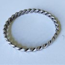 Vintage Navajo Sterling Silver Heavy Hammered Twist Bangle Bracelet
