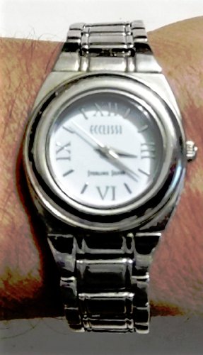Vintage Solid Sterling Silver ECCLISSI Sport Watch Stainless Back 7-1/4"