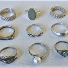 Vintage Sterling Silver Rings Lot Collection of 8 Sizes 5-9