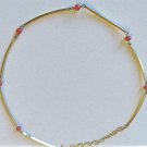 Vintage 12K Gold filled Link & Bar Coral Beaded Necklace Lot 16-1/2"