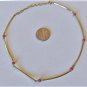 Vintage 12K Gold filled Link & Bar Coral Beaded Necklace Lot 16-1/2"