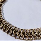Vtg 12K Yellow Gold Filled MODERNIST Interlink Wide Choker Necklace Lot 16-3/8"