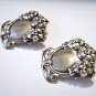 Vintage Sterling 925 RJ Signed Floral Engravable Luggage Tag Clip Earrings Lot