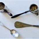 Antique Victorian Edwardian Sterling Silver Utensils Lot Tea Strainer Spoon Etc