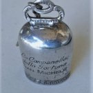 Vtg Sterling Silver CAMPANELLA DELLA FORTUNA Lucky WWII Pilot Bell Fob Pendant