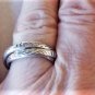 Vintage Sterling Silver Rolling Interlocked Rings Lot Sz 9.5