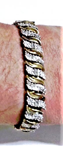 Vintage Sterling Silver 1 Ct Diamond Tennis Bracelet Lot 7.5"
