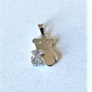 Vintage Sterling Silver Cute Teddy Bear w Honey Charm or Necklace Pendant
