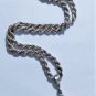 Vtg Sterling Silver BIG Initial *M* Bling Iced Hip Hop Urban Rope Chain Necklace