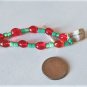 Vtg Multicolor Czechoslovakia Red Green Glass Beads Strand Necklace Lot 17" NOS