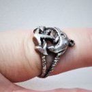 Vintage Sterling Silver Dolphin Sailor Anchor Nautical Maritime Ring Lot Size 7