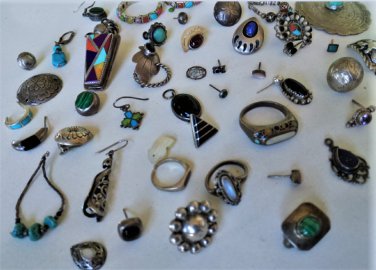 Vintage Sterling Silver Southwest MEXICO Navajo Mixed Scrap Repair Salvage Lot