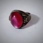 Antique Edwardian Sterling Silver Faux Ruby Paste Stone Ring Lot Size 7.5