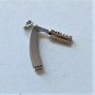 Vtg Sterling Silver BEAU Antique Folding Straight Razor Bracelet Charm