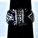 Vintage Sterling Silver Marcasite Black Onyx Ring Lot Sz 7