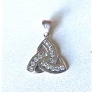 Vintage Sterling Silver Celtic Tri Knot CZ Necklace Pendant Lot