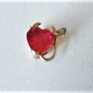 Vintage Sterling Silver gold V Little Devil Heart Charm or Necklace Pendant Lot