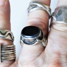 Vintage Sterling Silver Chunky MODERNIST Rings Lot Collection of 5