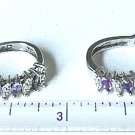 Vintage Sterling Silver Amethyst Diamond Hoop Earrings Lot