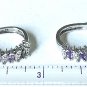 Vintage Sterling Silver Amethyst Diamond Hoop Earrings Lot