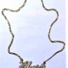 Vtg Sterling Silver Gold Vermeil *MARIA* Name Plaque Figaro Chain Necklace Lot