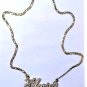Vtg Sterling Silver Gold Vermeil *MARIA* Name Plaque Figaro Chain Necklace Lot