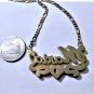 Vtg Sterling Silver Gold Vermeil *MARIA* Name Plaque Figaro Chain Necklace Lot
