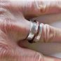 Vintage Sterling & Copper MODERNIST Hammered Wide Band Ring Lot Sz 10