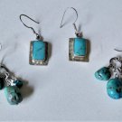 Vintage Sterling Silver Southwest Turquoise Earrings Lot