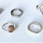 Vintage Sterling Silver Southwest Mixed Turquoise Tiger Eye Ring Lot Collection