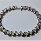Vintage Sterling Silver .25 Ct Accented Diamond Tennis Bracelet Lot 7-3/8"