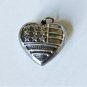 Vintage Sterling Silver Big Puffy Heart American Flag Necklace Pendant Lot