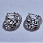 Vintage Sterling Silver Carved Openwork Floral Wide Hoop Post Earrings Lot
