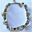 Vtg Deadstock Silver Plated Art Deco NAPIER Runway Statement Necklace Orig Tags