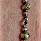Vtg Sterling Silver Peridot Studded Link Bracelet Lot 6-7/8"