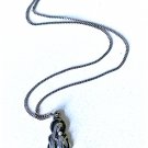 Vintage Sterling Silver Creed Mary Jesus Heart Medal Mdallion Pendant Necklace