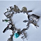 Vintage Sterling Silver Mid Century Charm Bracelet Lot 6.25"