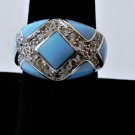Vintage Sterling Silver SOUTHWEST Turquoise Statement Ring Lot Sz 9