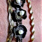Vintage Sterling Silver Chain Bracelets Flowers Pearls Lot of 3 Pieces