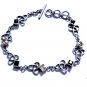 Vintage Sterling Silver Celtic Style Gemstone Link Bracelet Lot 8"