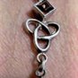 Vintage Sterling Silver Celtic Style Gemstone Link Bracelet Lot 8"