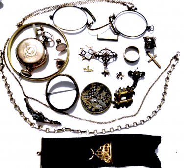 Antique Victorian Gold Filled Some Plated Mixed Lot Scrap or Not