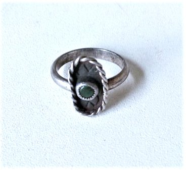 Vintage Sterling Silver Old Pawn Southwest Navajo Turquoise Ring Lot Size 7.5