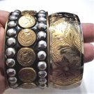 Amazing Vintage Chunky Big Bangles Stack Lot Collection of 2